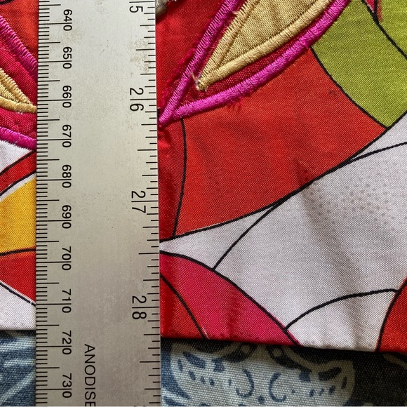 Drapers & Damon's Jean Jacket Women’s XL Multicolor 90s Abstract Floral Rainbow - Picture 7 of 8